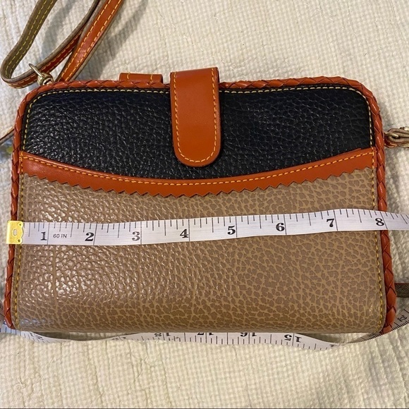 Tri Tone Crossbody Wallet Organizer Six Ring Note paper Brown Black Taupe - Picture 11 of 13